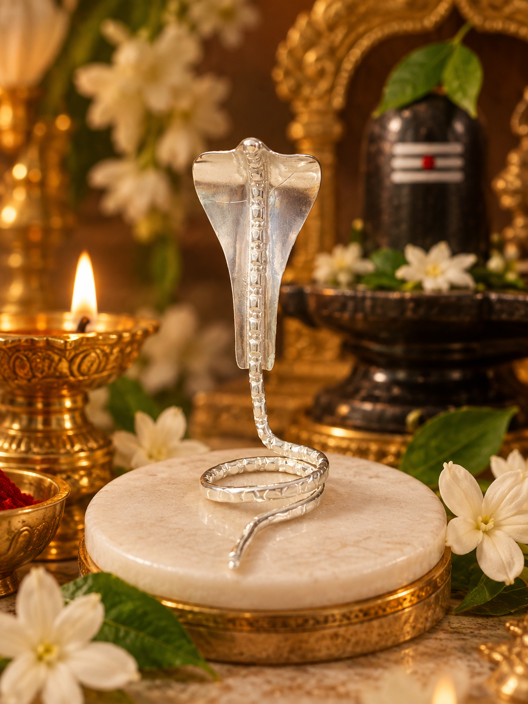 Sterling Silver Snake for Shivling