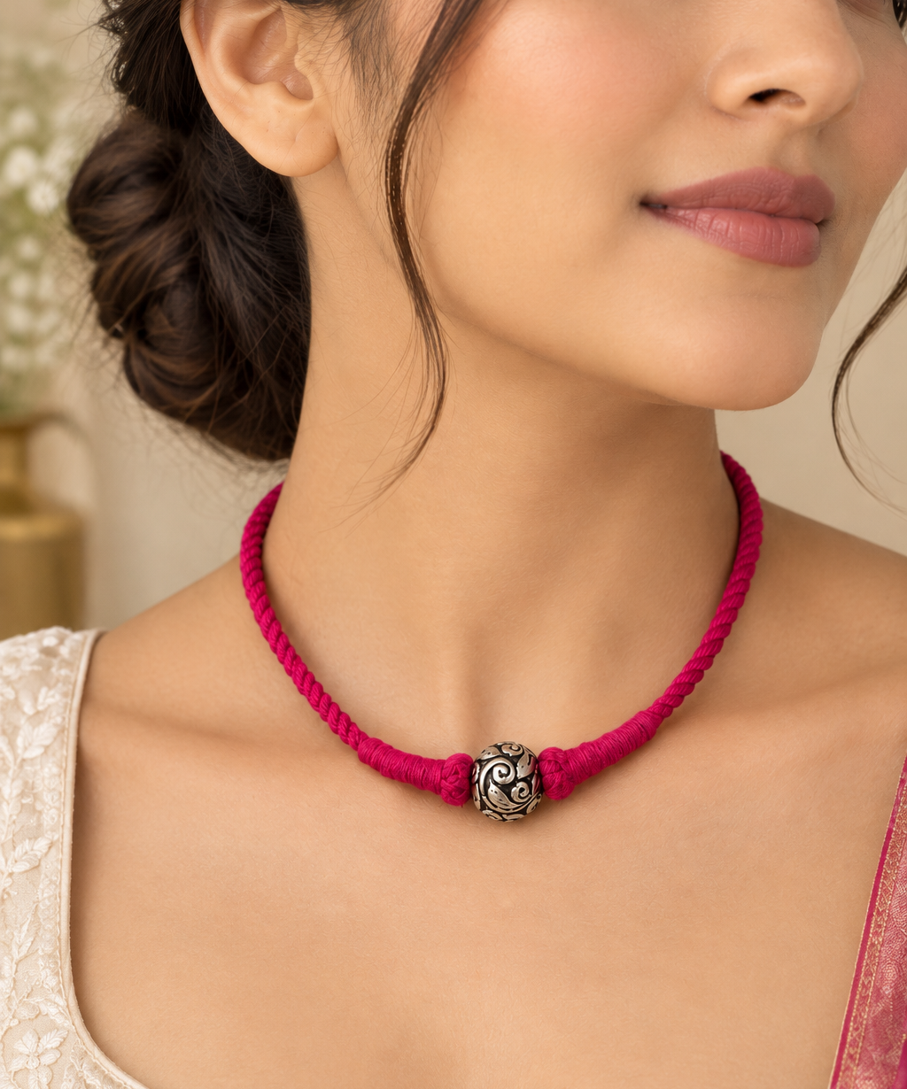 Carved One Bead Necklace