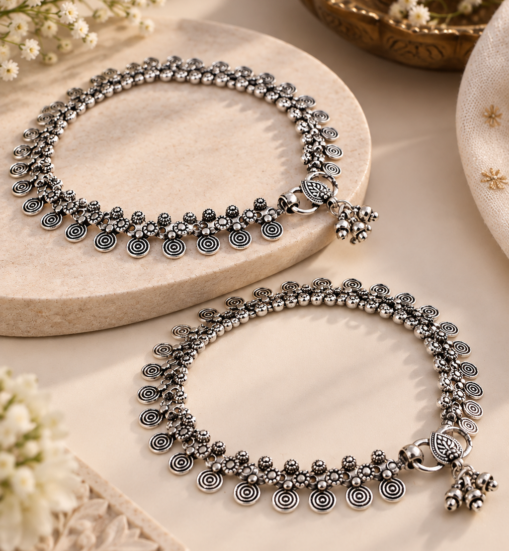 Antique Spiral coin anklet