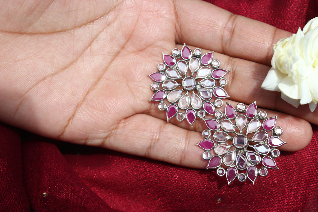 Polki Sadabahar Flower Earring