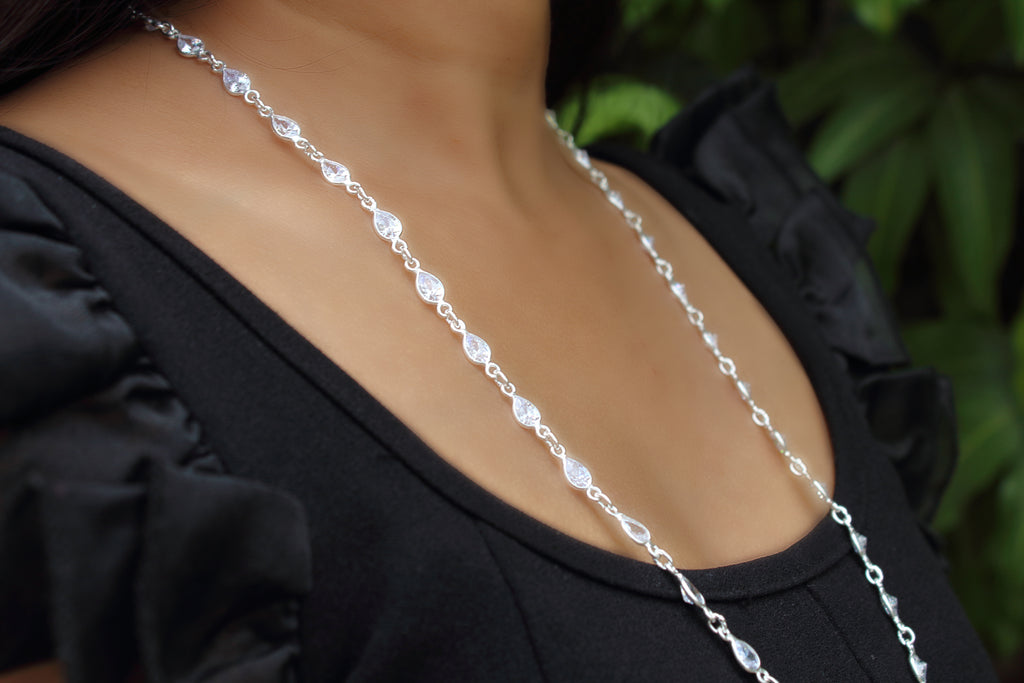 Glass Long Chain Necklace