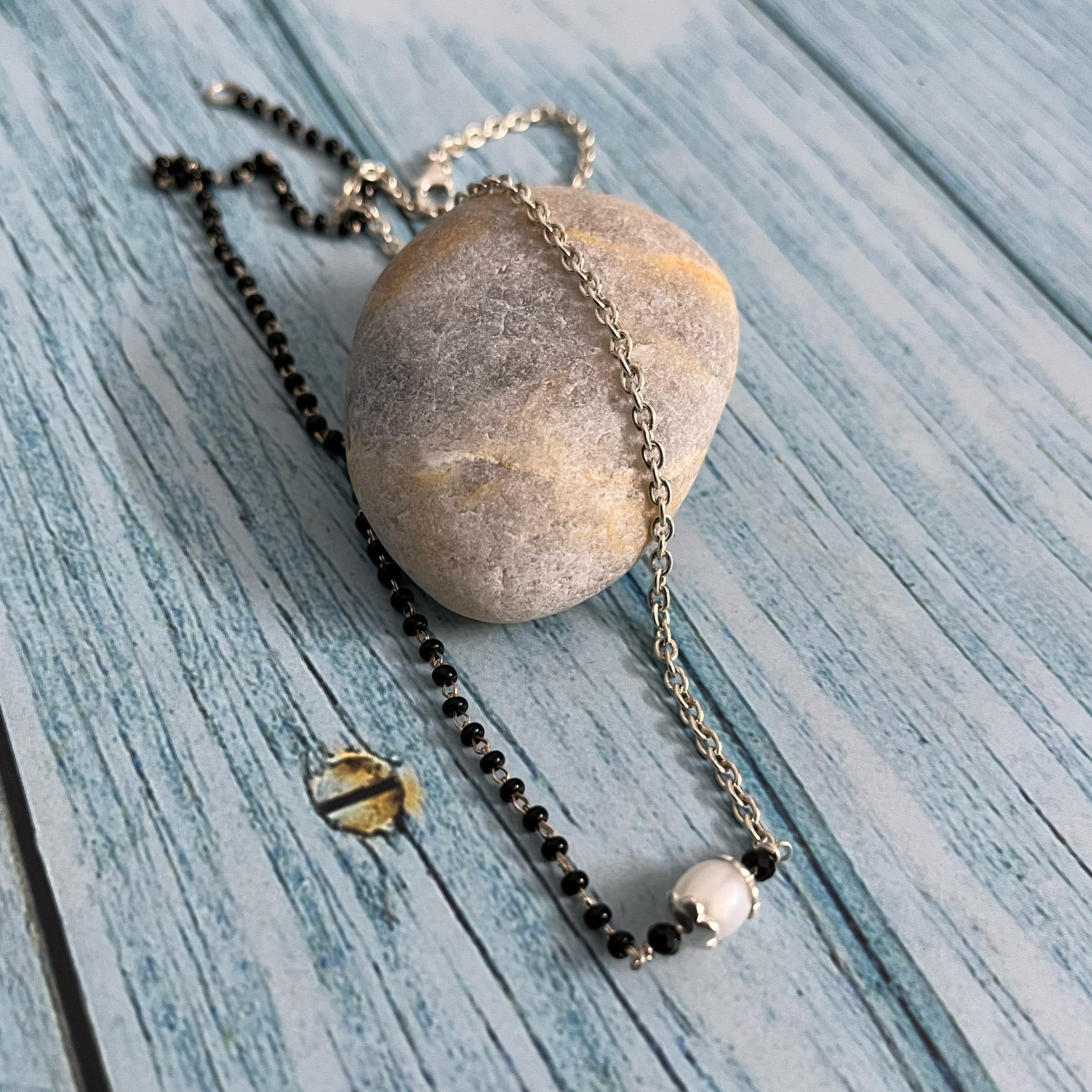 Half & Half Pearl Mangalsutra