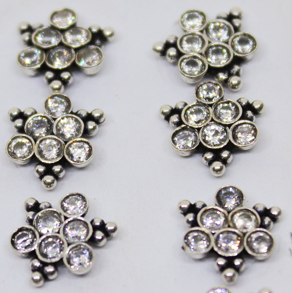 Triangle Nose Pin with Stones