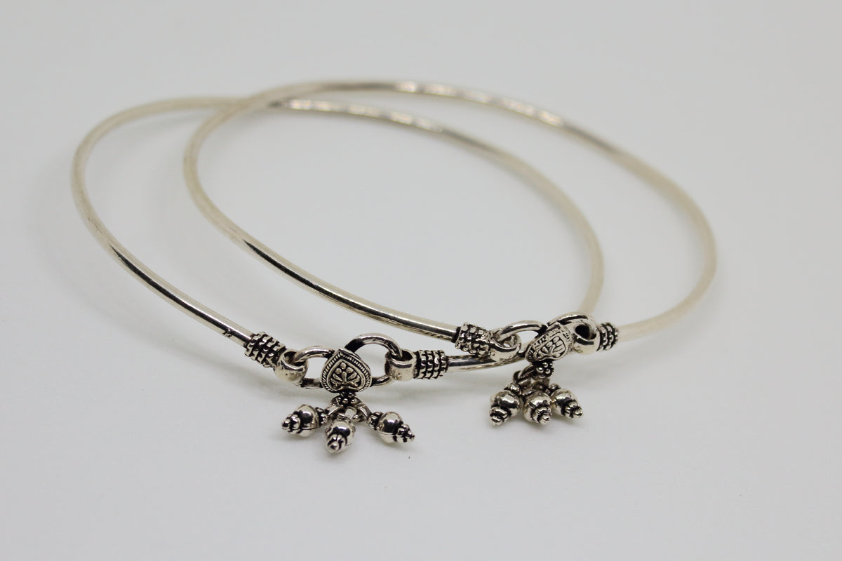 Sterling Silver Plain Kada anklet