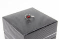 Rawa work Stone Studded Round Clip On Nose Pin(Red)