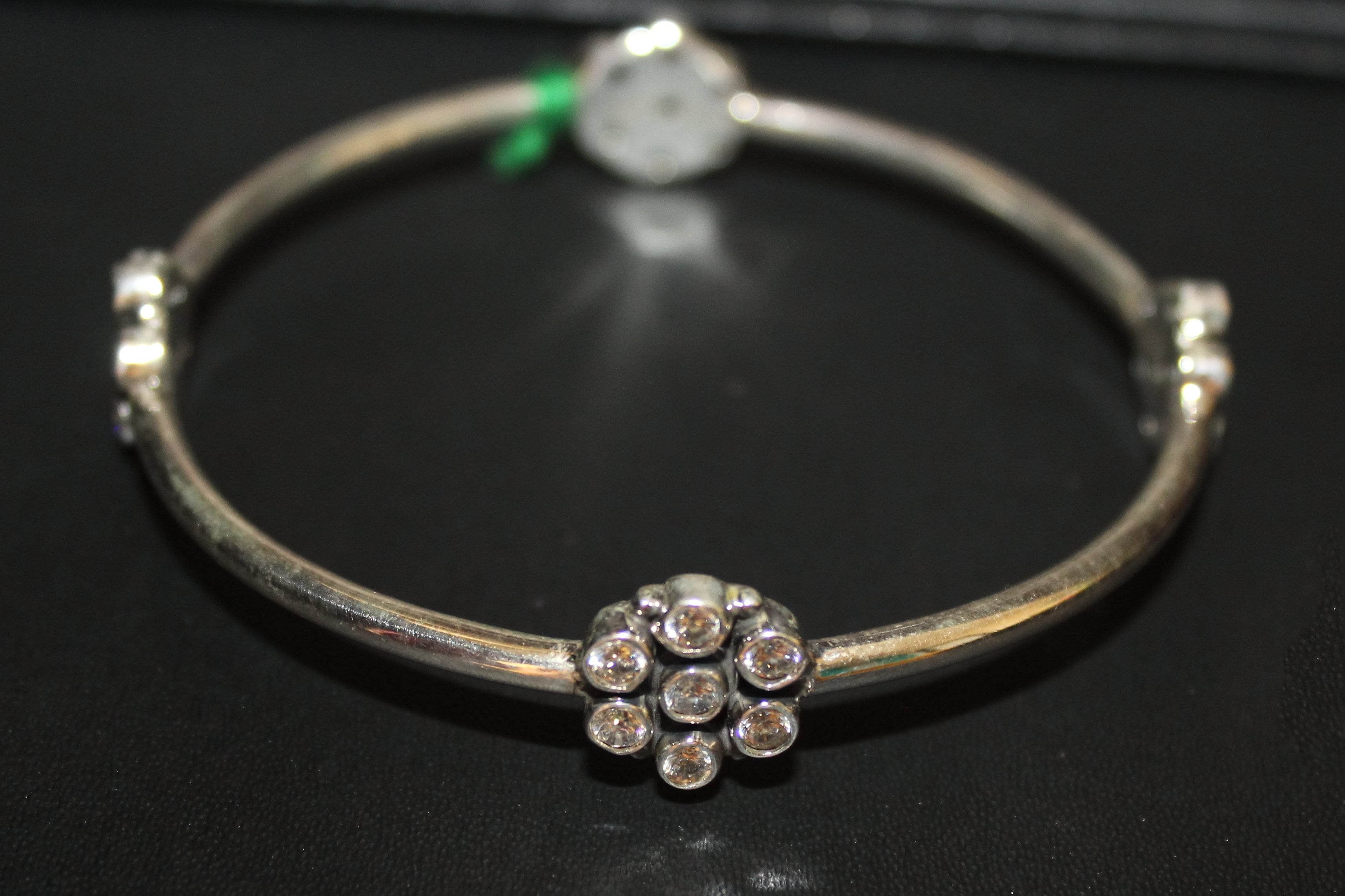 Sterling Silver Flower Bangle