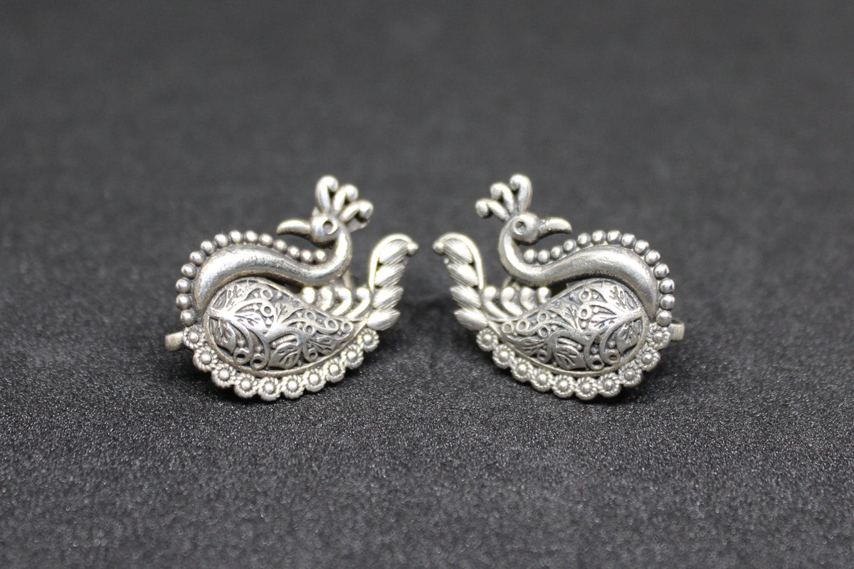 Rawa work Dancing Peacock Earring
