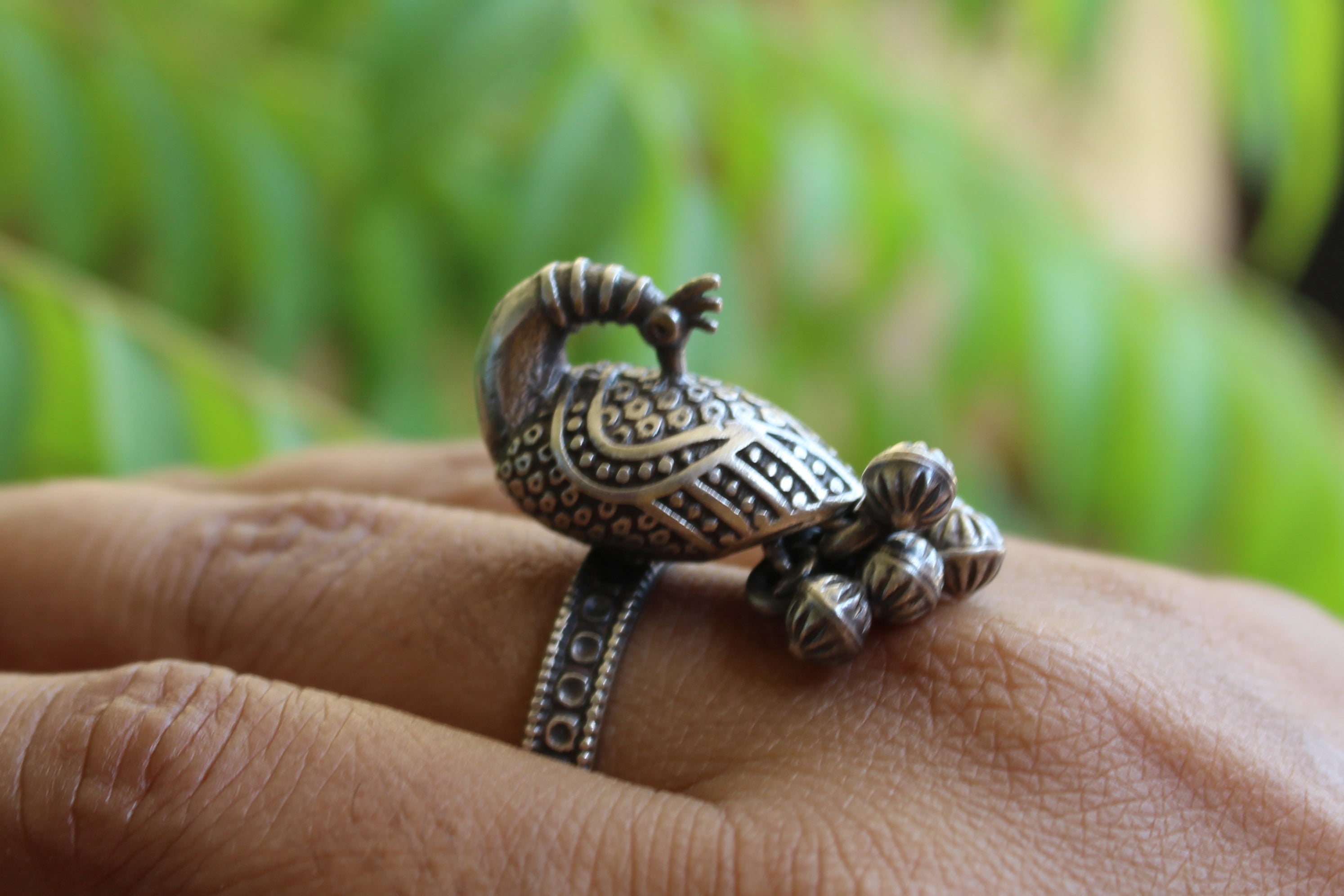Dancing Peacock with Ghungroo Ring