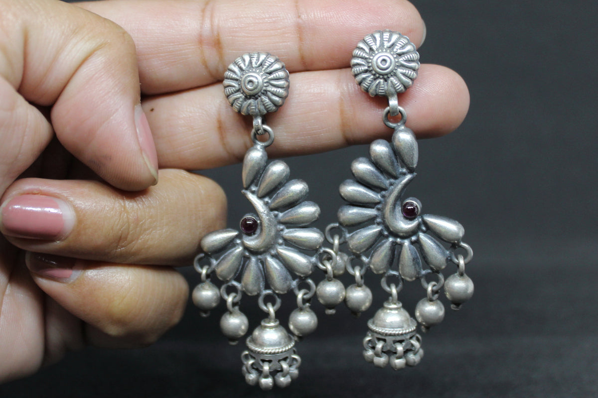 Half Moon Kemp Flower With Small Jhumka