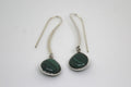 Green Semiprecious Stone Long Ear wire Earring