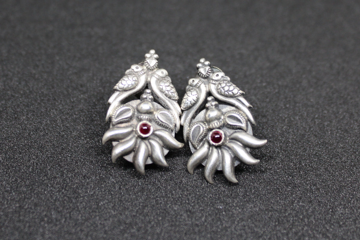 Parrot Love Birds Kempa Stud Earring