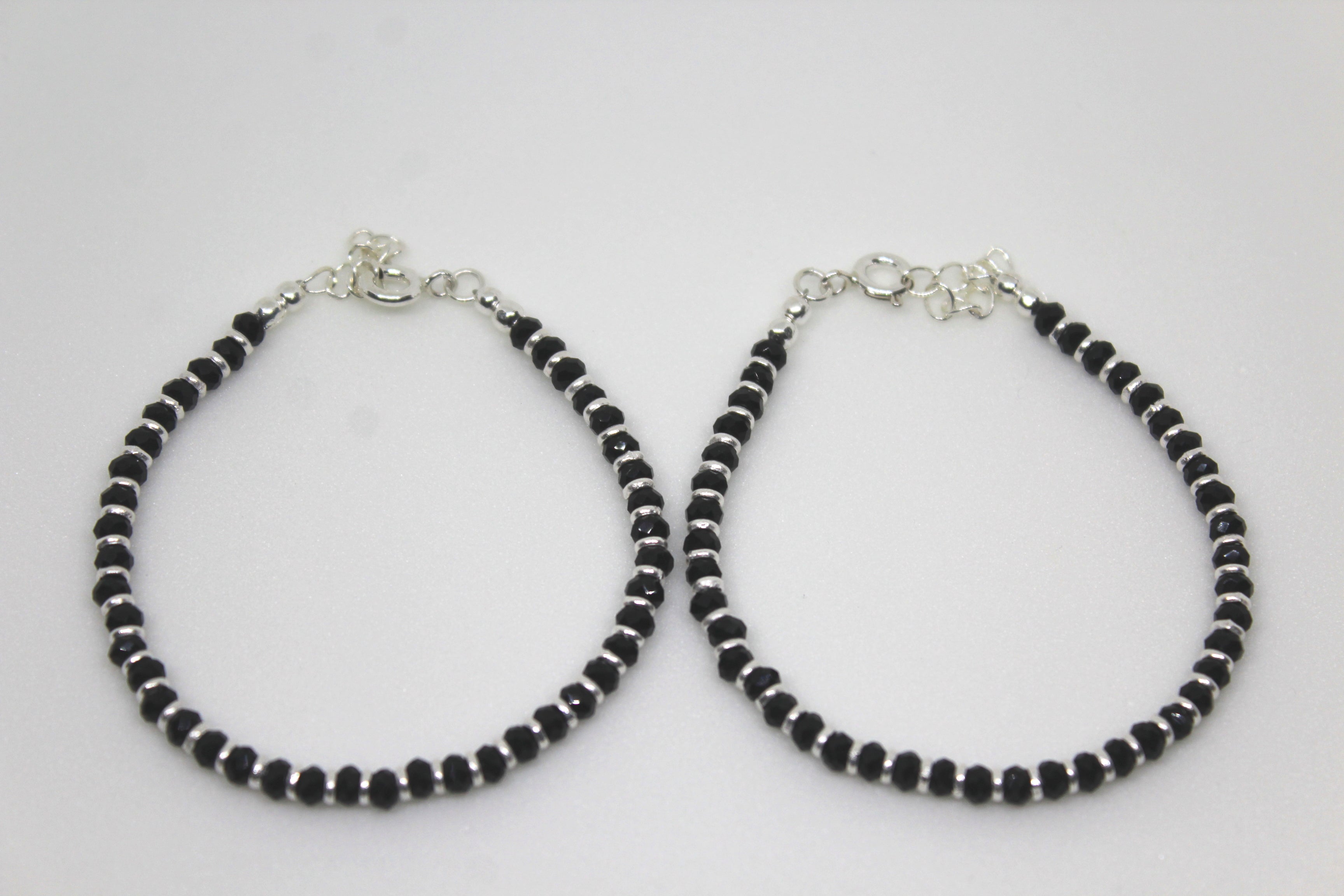 Black Beads with Silver Rings Nazaria with Lock