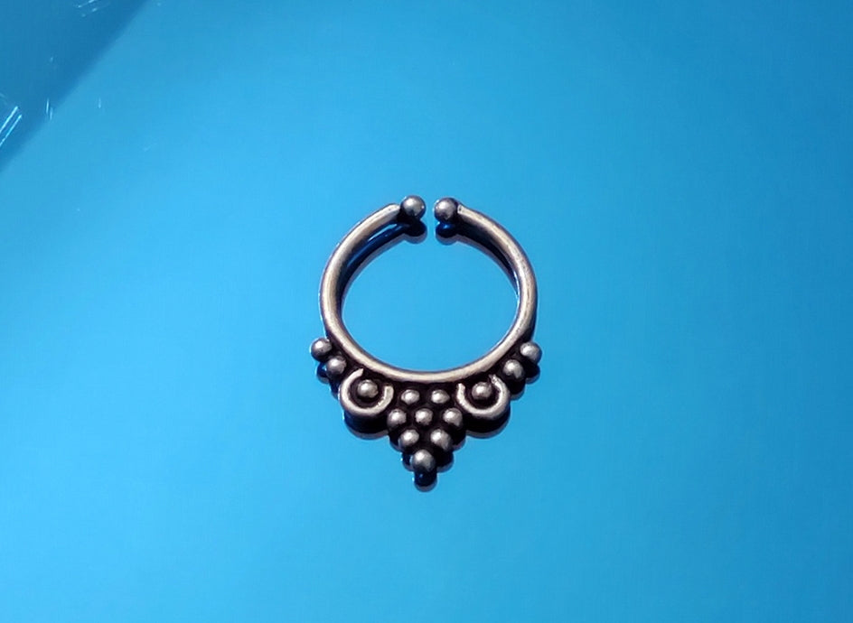 Flower Drop Septum Ring(Clip On)