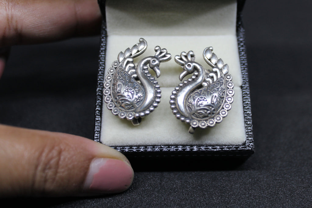Rawa work Dancing Peacock Earring