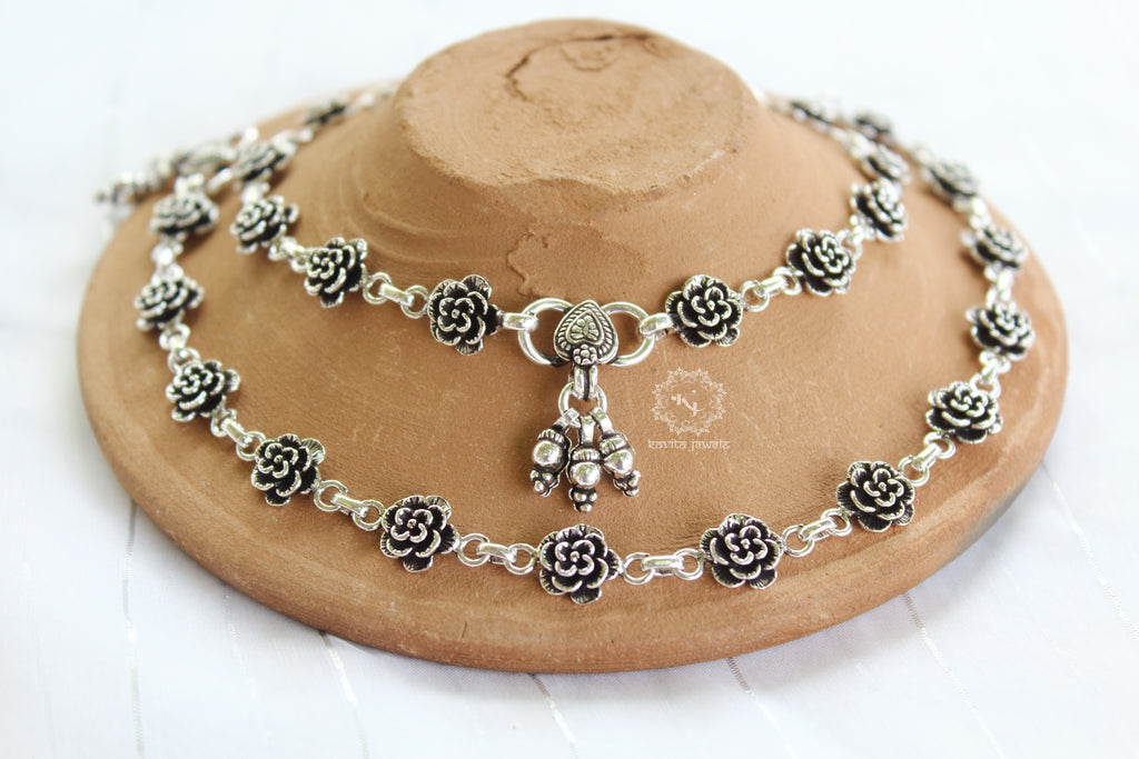 Marigold flower sequence anklet