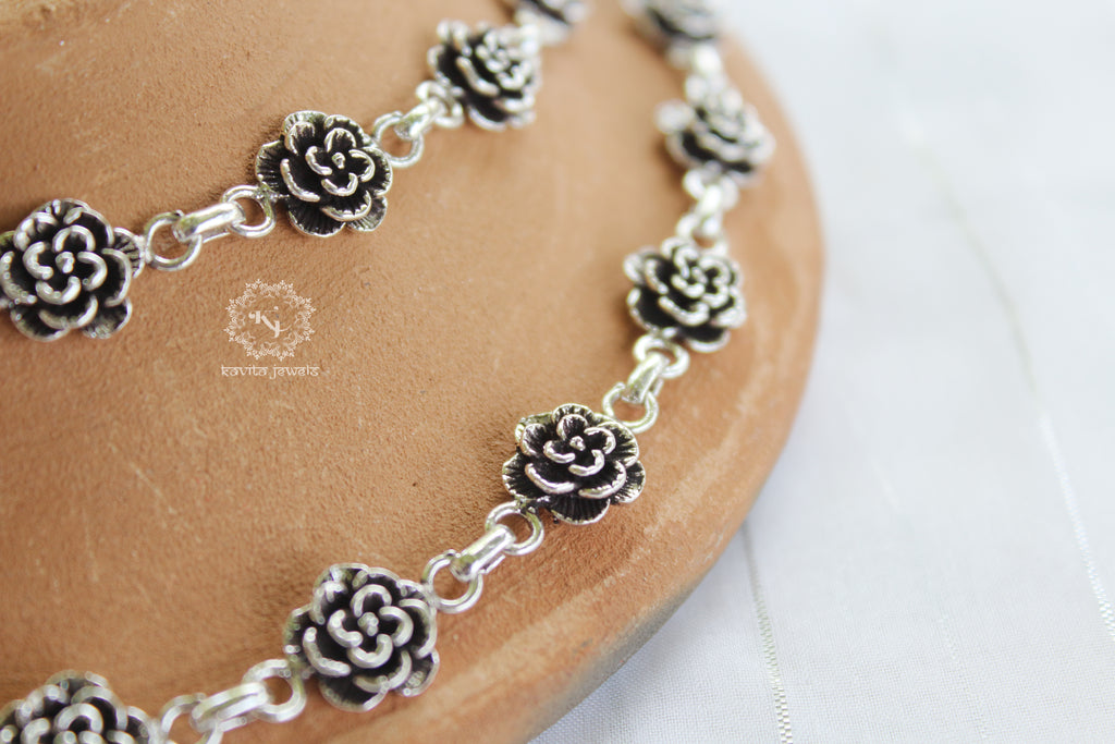 Marigold flower sequence anklet