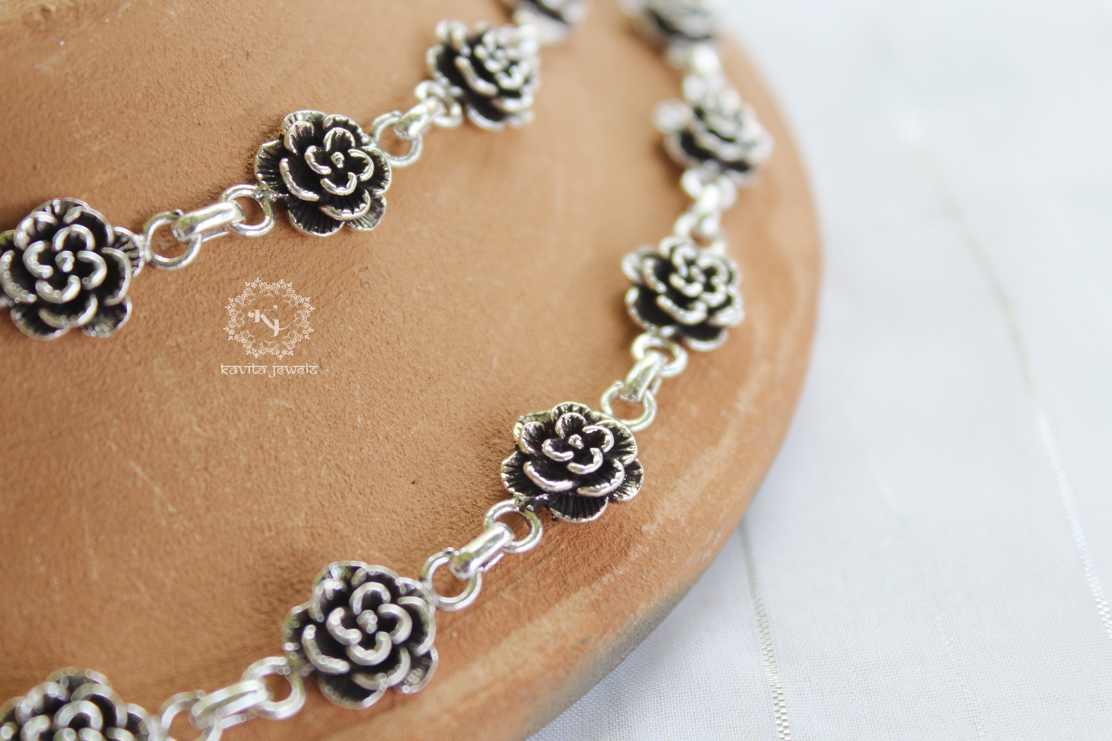 Marigold flower sequence anklet