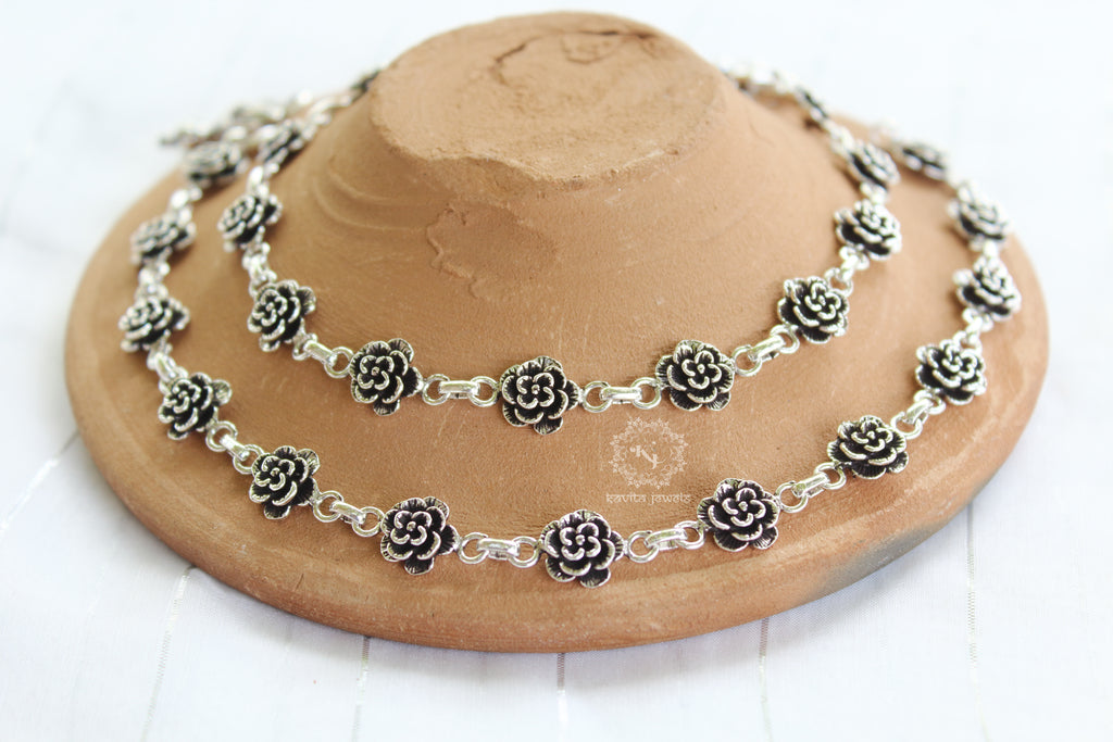 Marigold flower sequence anklet