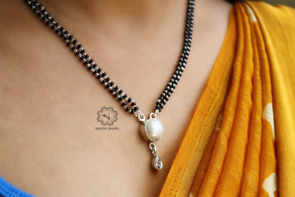 Stone Drop Pearl Mangalsutra