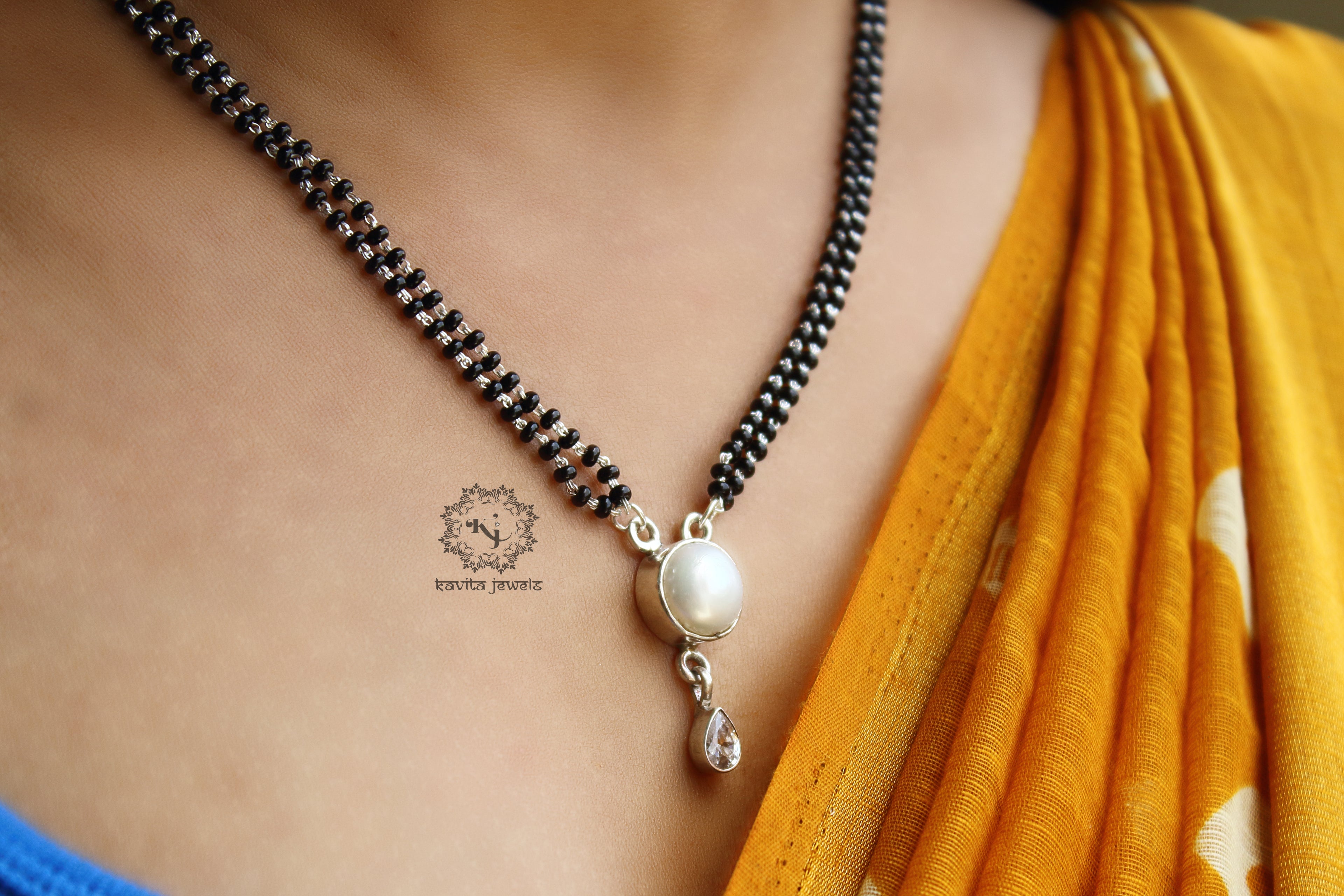 Stone Drop Pearl Mangalsutra