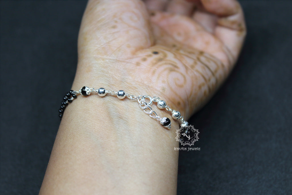 Pink Square Stone Hand Mangalsutra