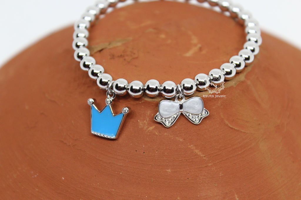 Crown and Bow charm Bracelet