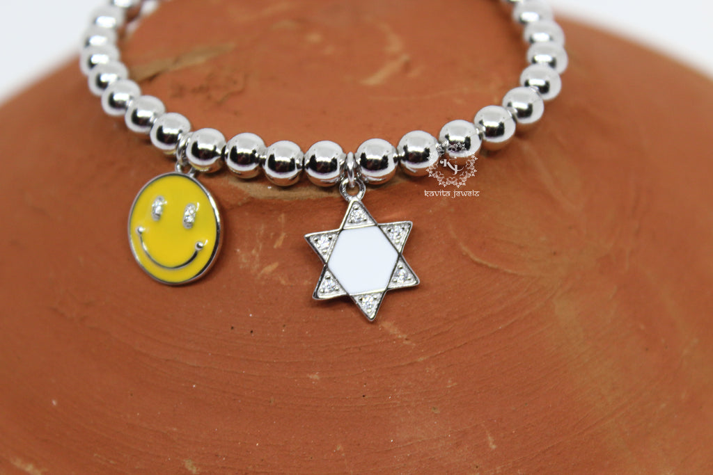 Smiley and Star Charm Bracelet