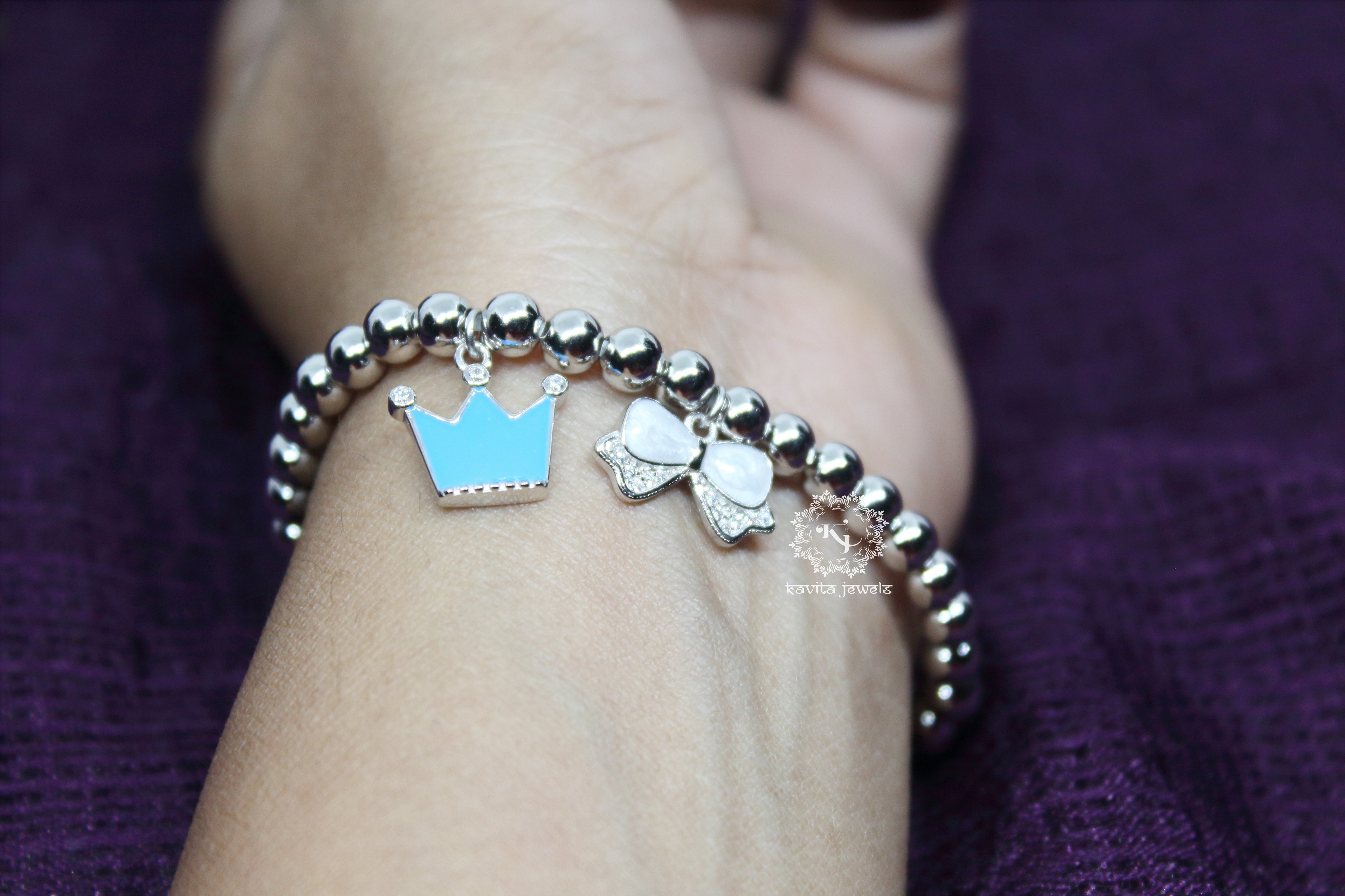 Crown and Bow charm Bracelet