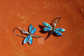 Blue & Green Opal Butterfly Earrings
