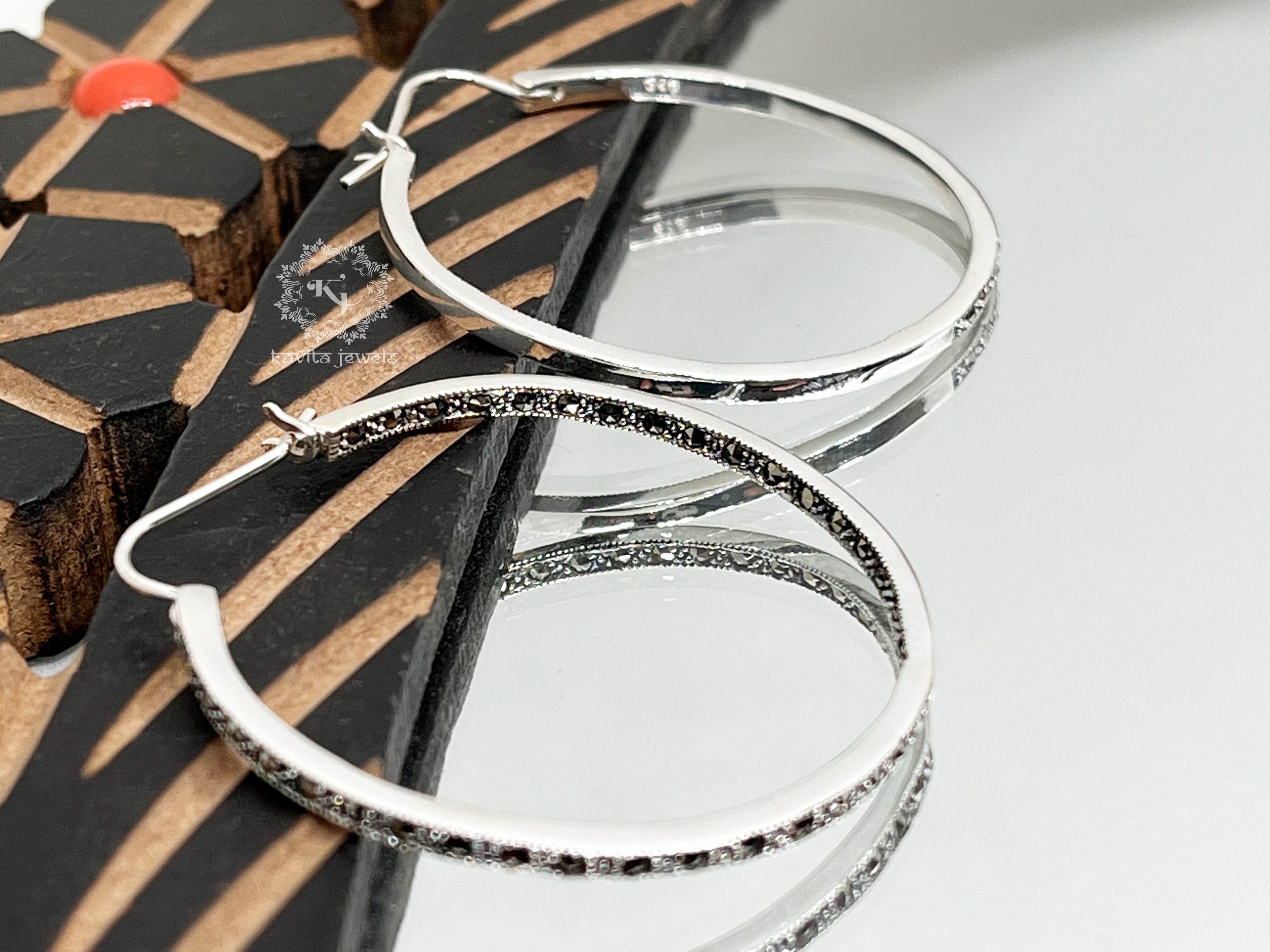 Sterling Marcasite Hoop