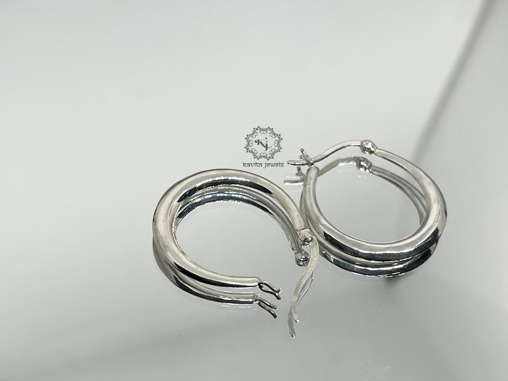 Fine Silver Classic Hoop
