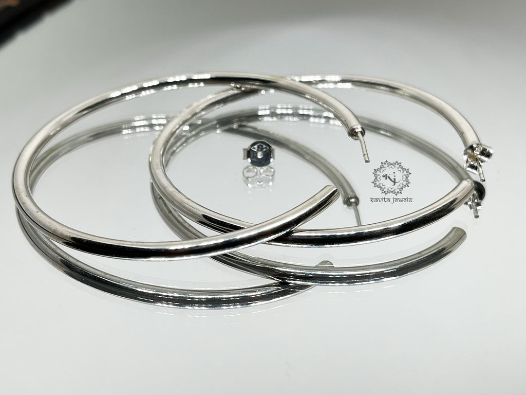 Sterling Round Open Hoop
