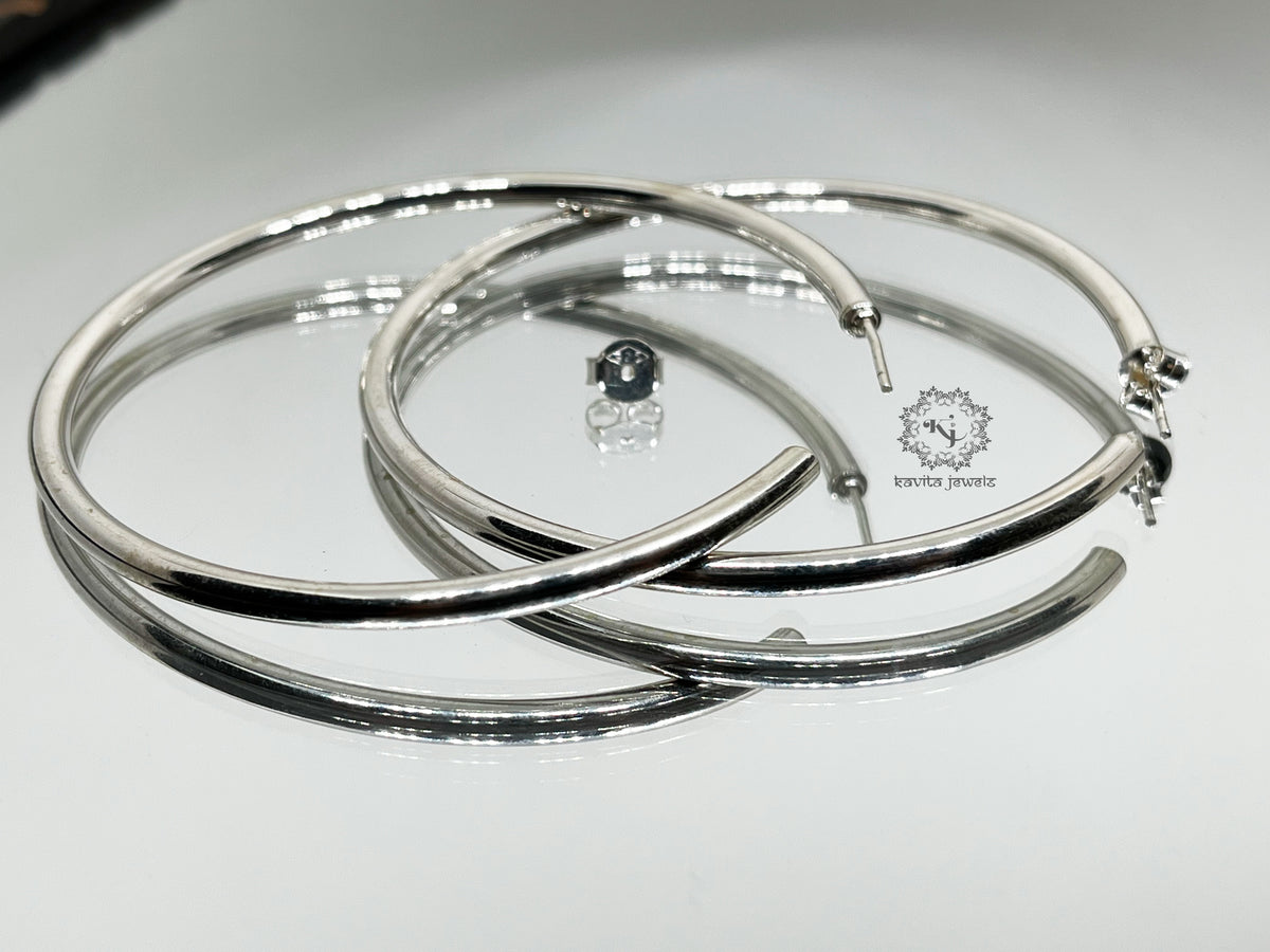 Sterling Round Open Hoop