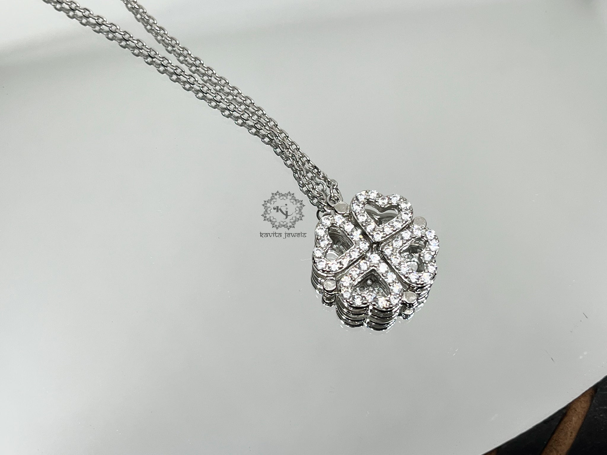 Filigree Flower Heart Necklace Charm in 10K Gold | Banter