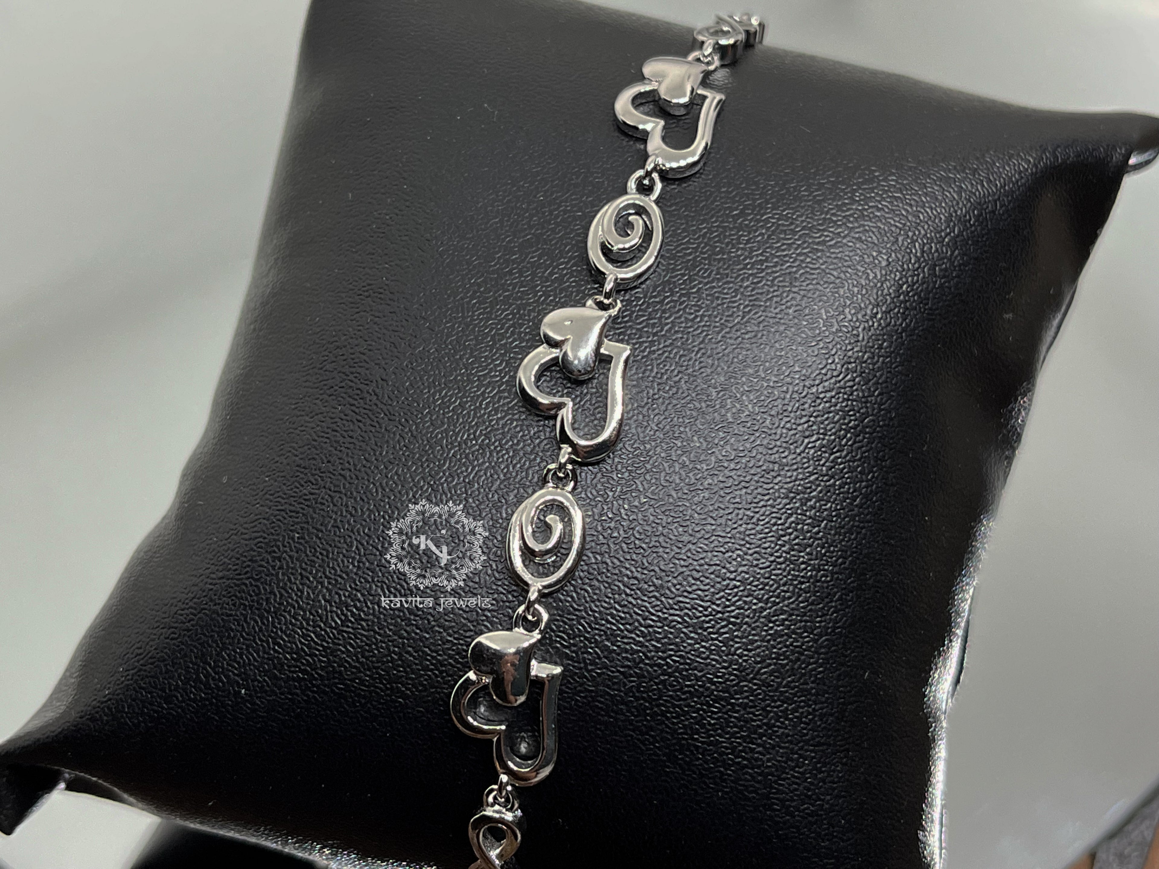 Dual Heart Rhodium Bracelet