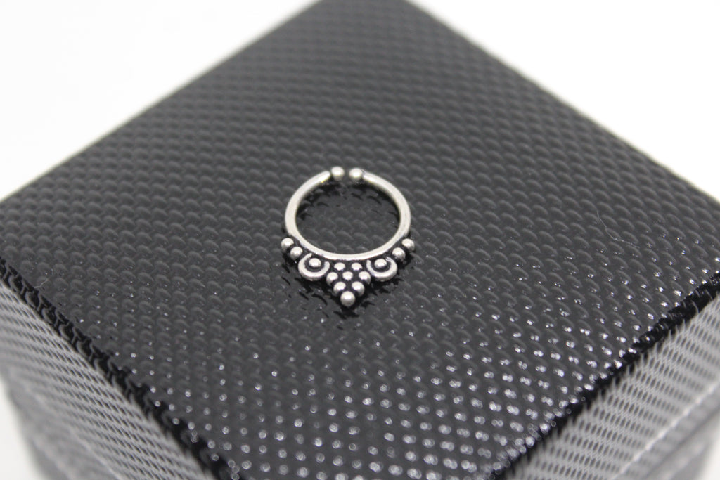 Flower Drop Septum Ring(Clip On)