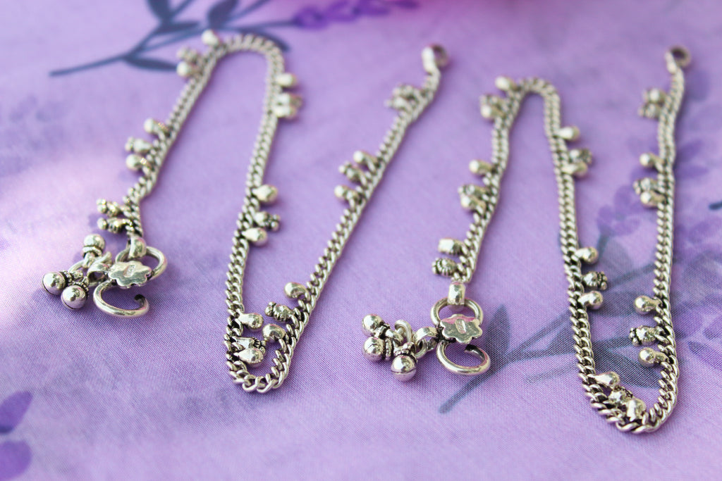 Sterling silver chain anklet