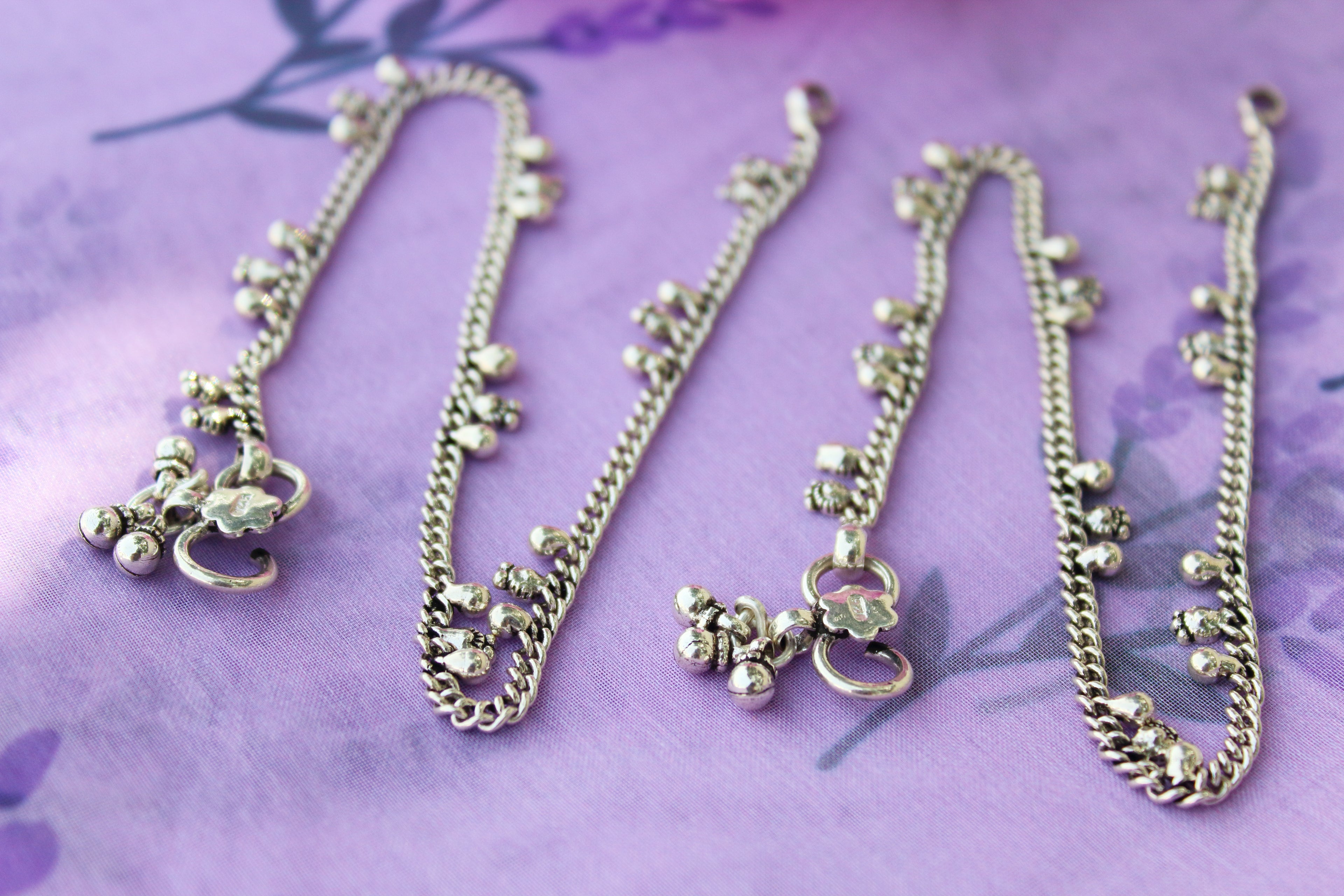 Sterling silver chain anklet