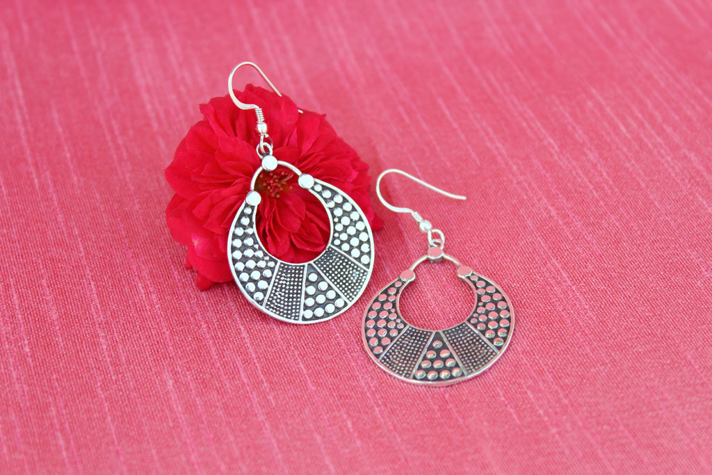 Fine silver chandbali hook