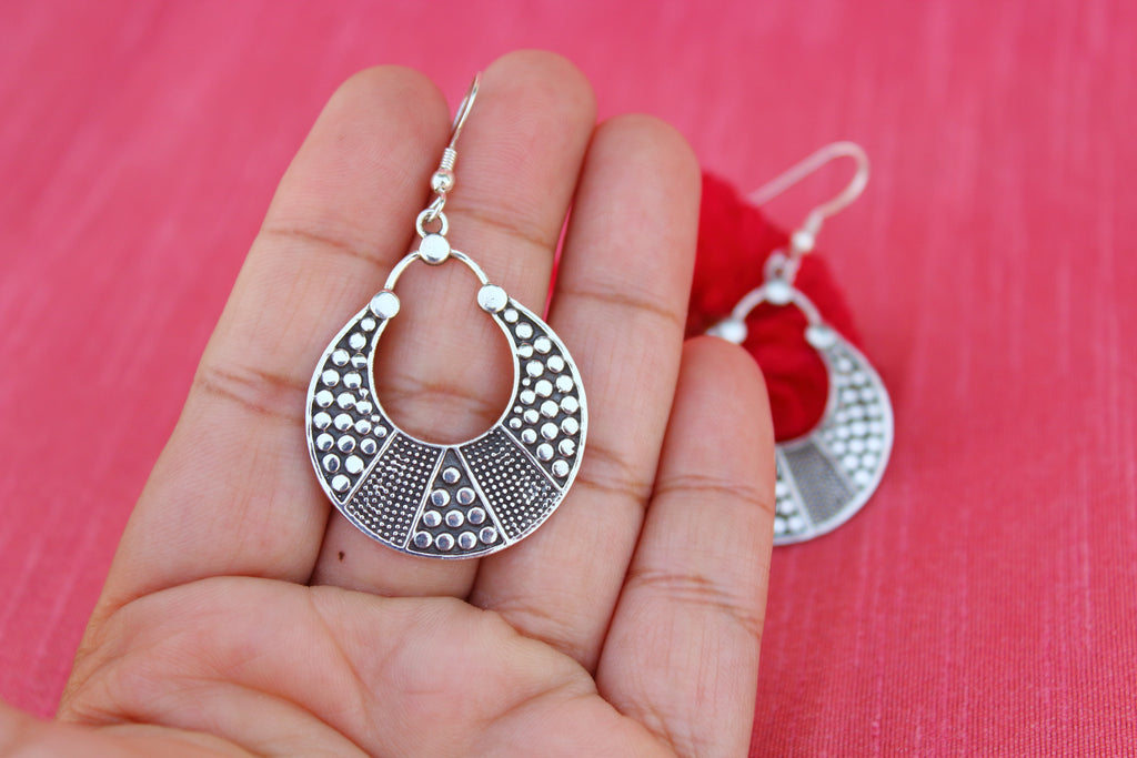 Fine silver chandbali hook