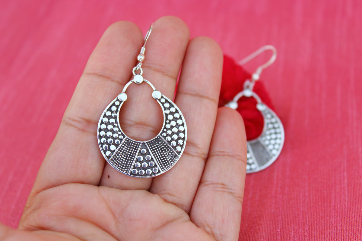 Fine silver chandbali hook