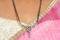 Cut stone drop shape two line mangalsutra
