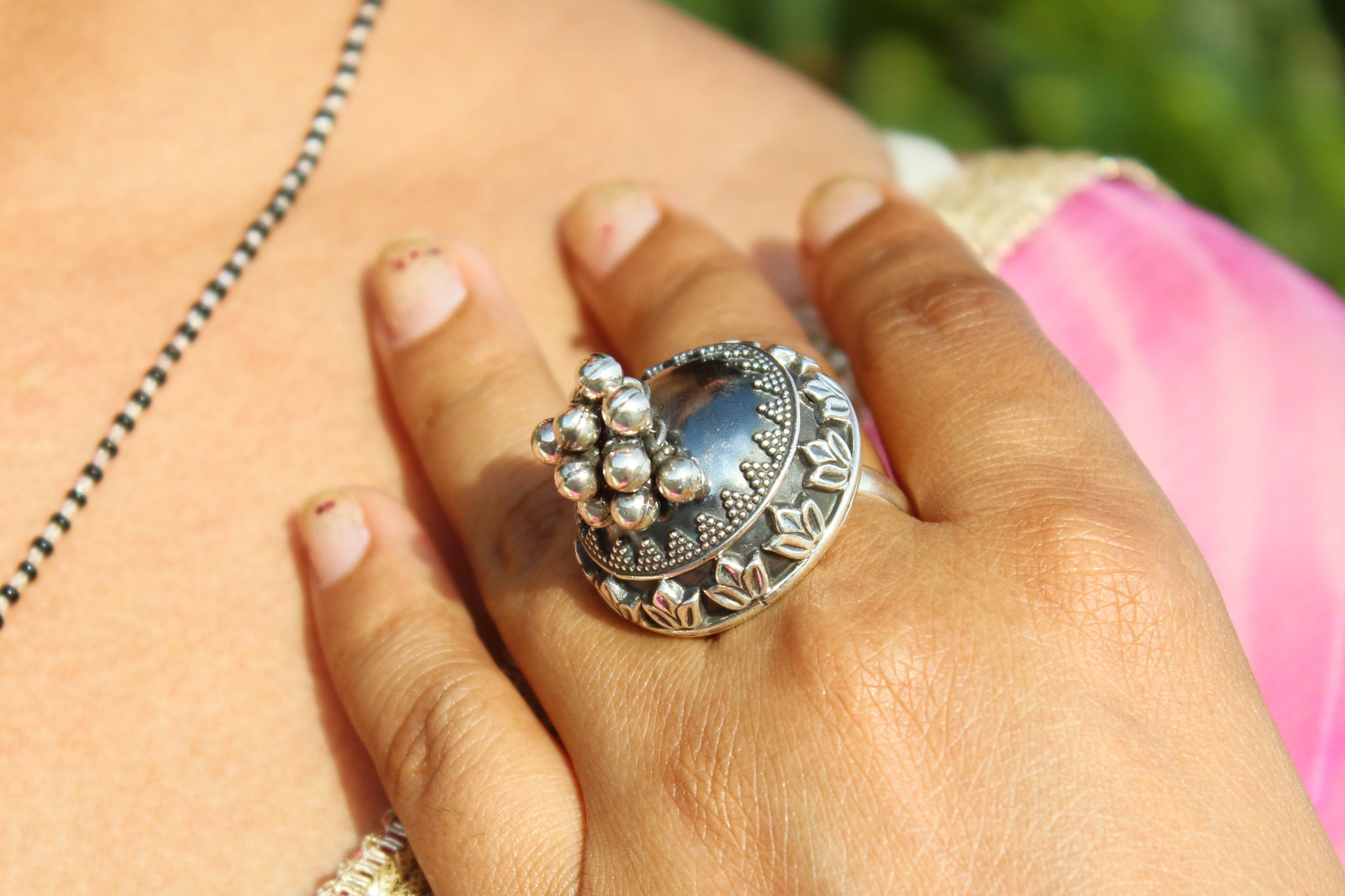 Indian Ghungroo Gemstone Ring Silver Plated Ruby Gemstone Ring SBKN272 |  eBay