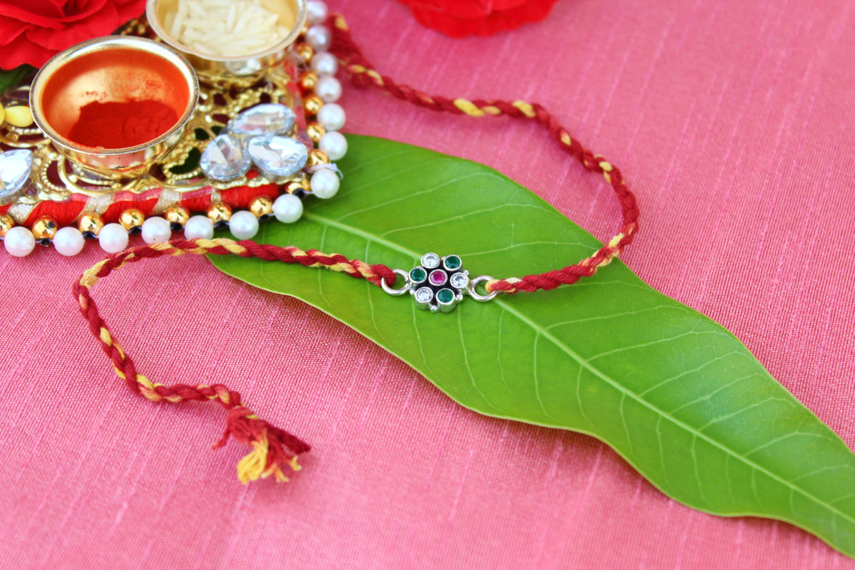 Multicolor stone rakhi