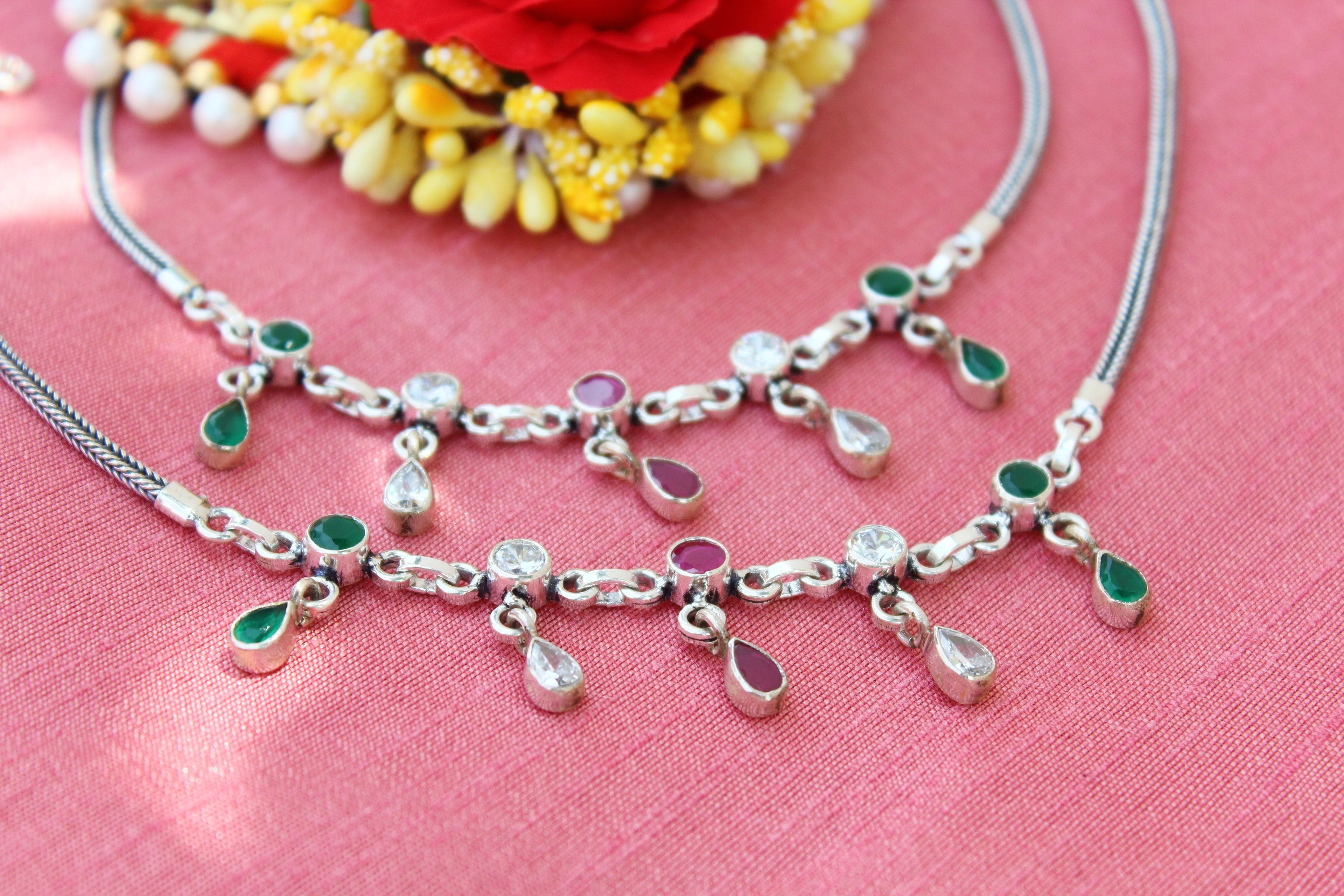 Multicolor Drop Anklet
