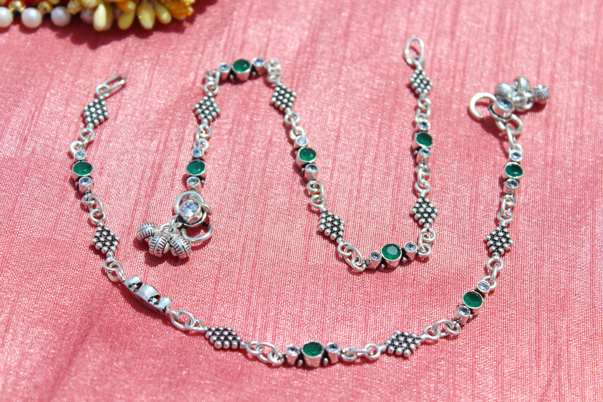 Green Stone Sequence Anklet