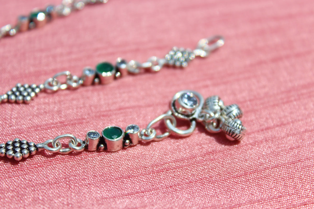 Green Stone Sequence Anklet