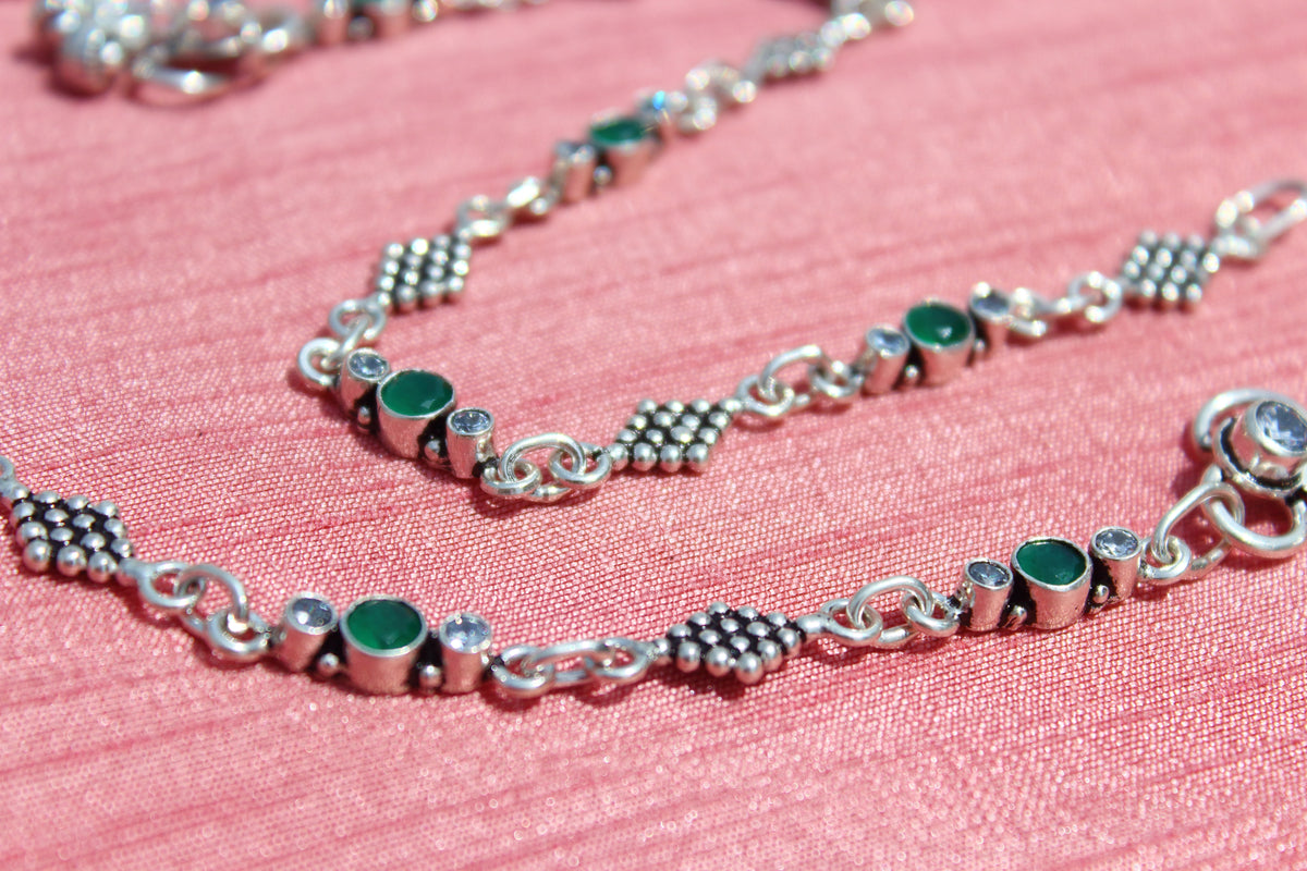 Green Stone Sequence Anklet