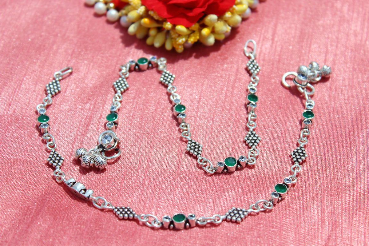 Green Stone Sequence Anklet
