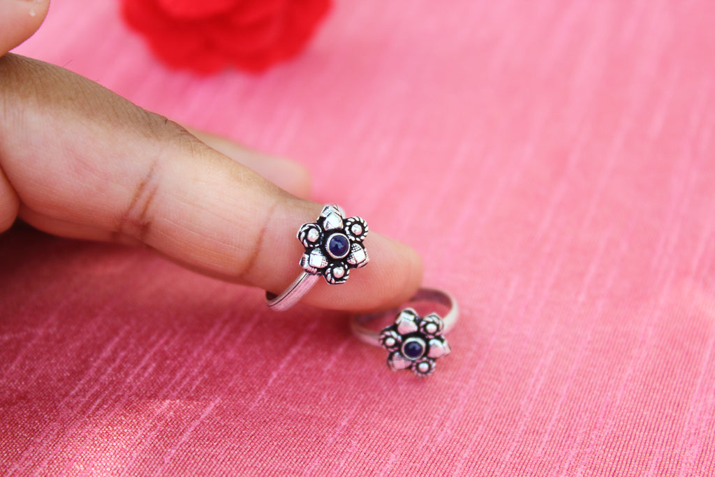 Purple Flower Bloom Toe Ring